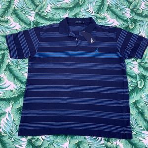 COPY - XL NAUTICA MENS NAVY STRIPED POLO NWT